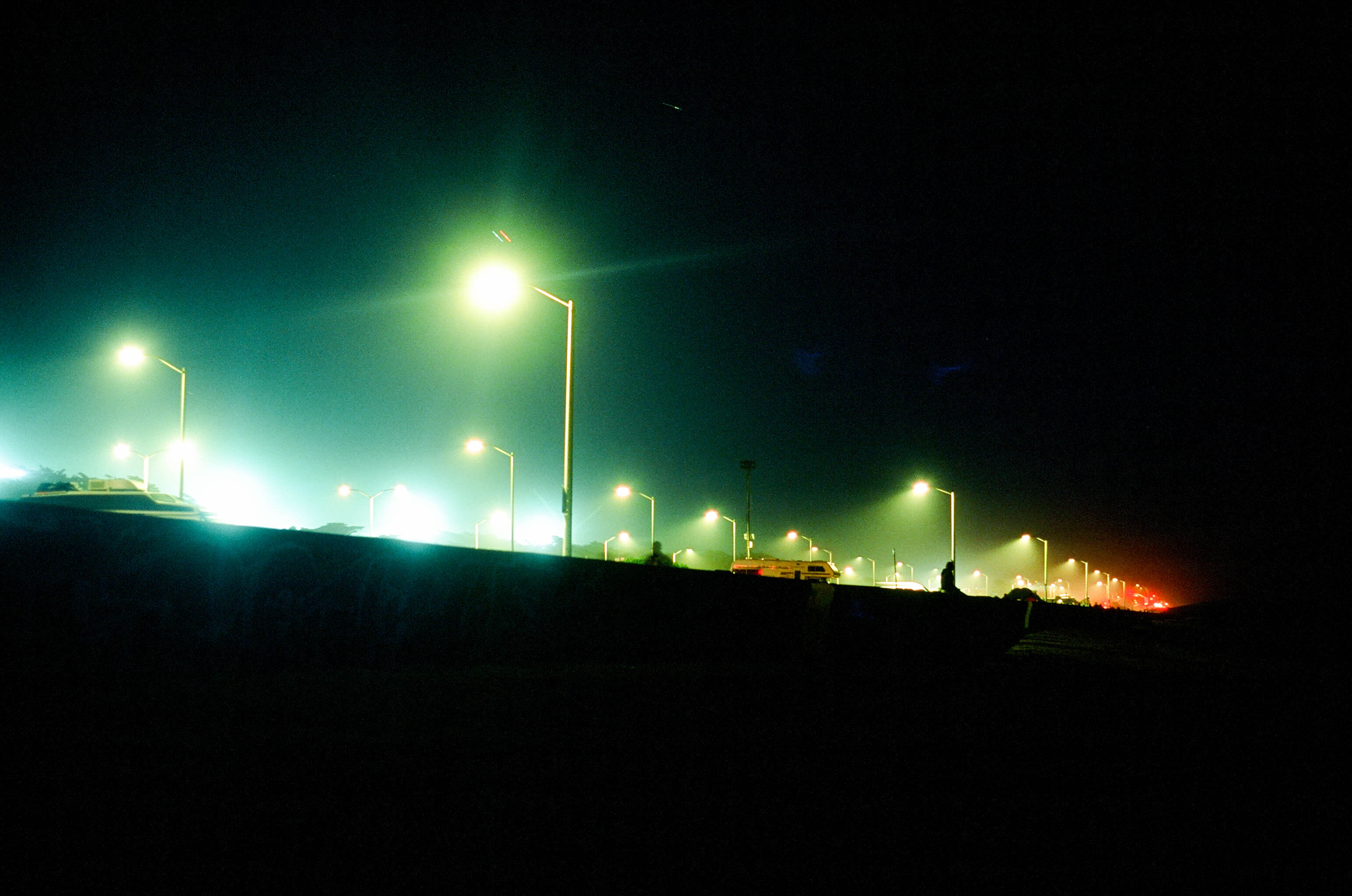 ocean beach at night