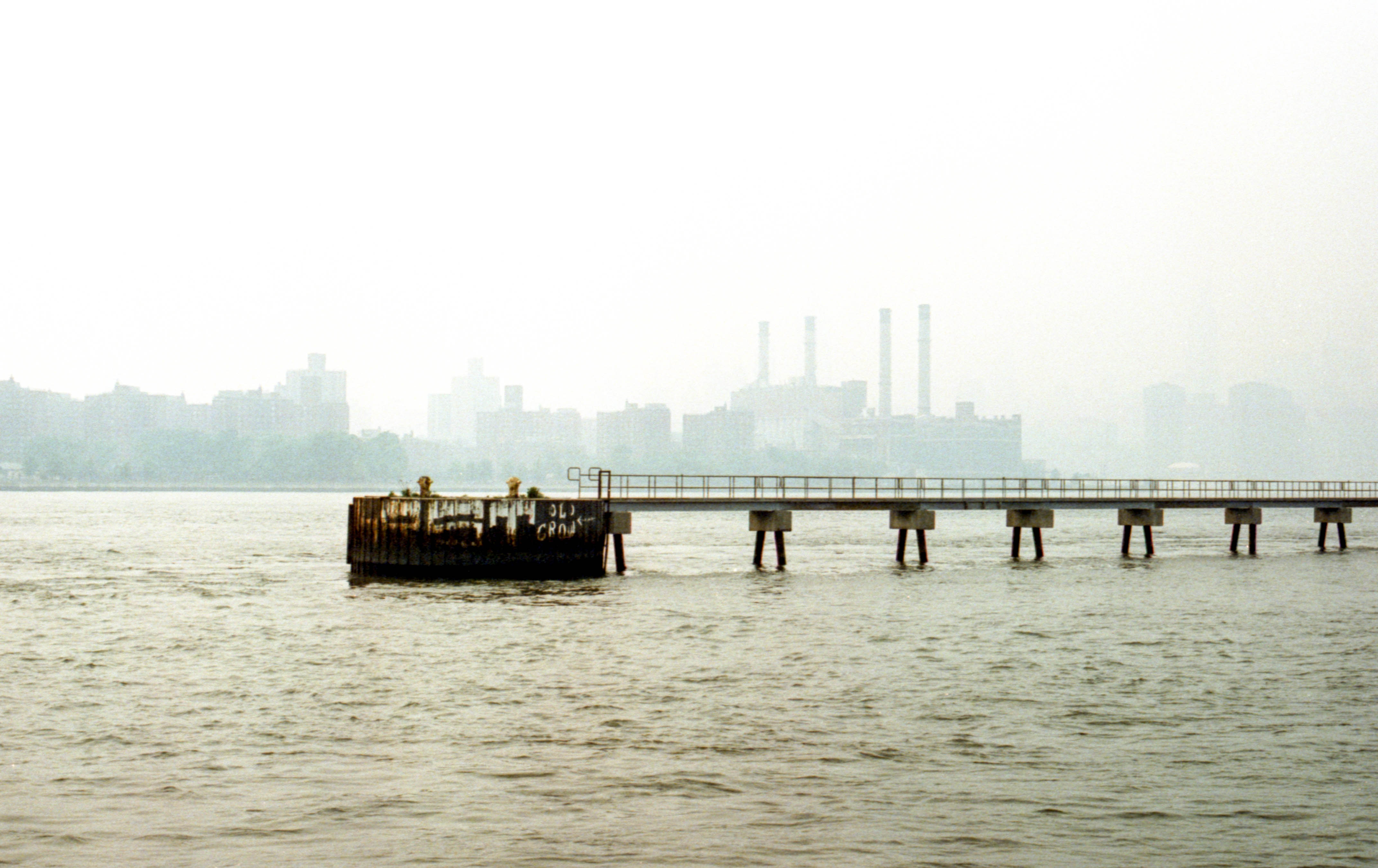 east river in smoke