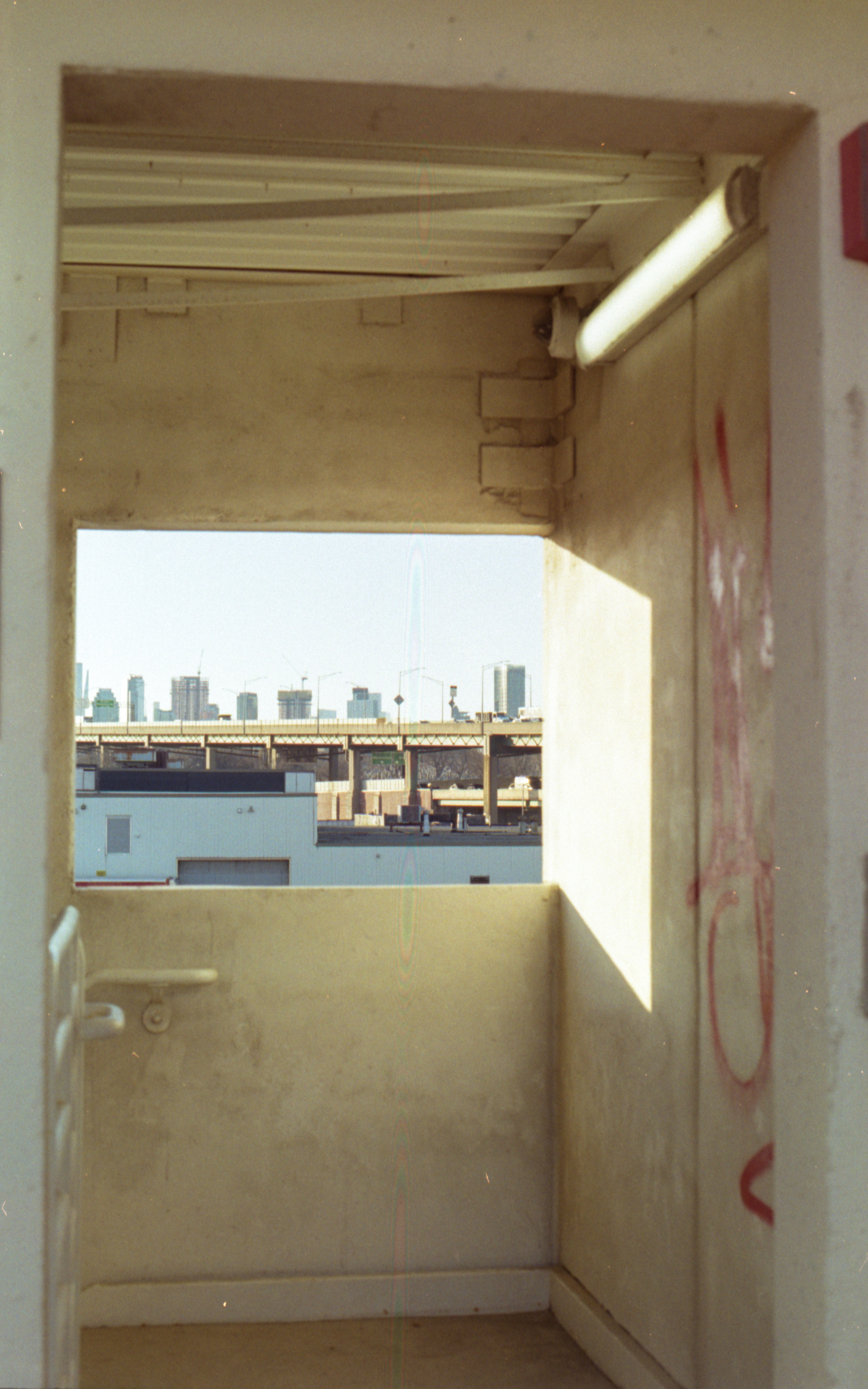 highway through stair window